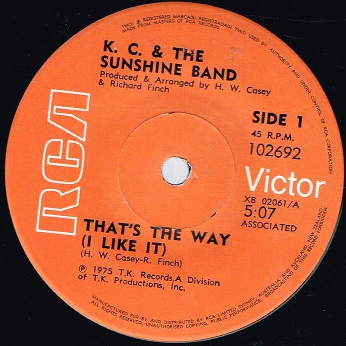 KC & The Sunshine Band – That's The Way (I Like It) (LP, Vinyl Record Album)