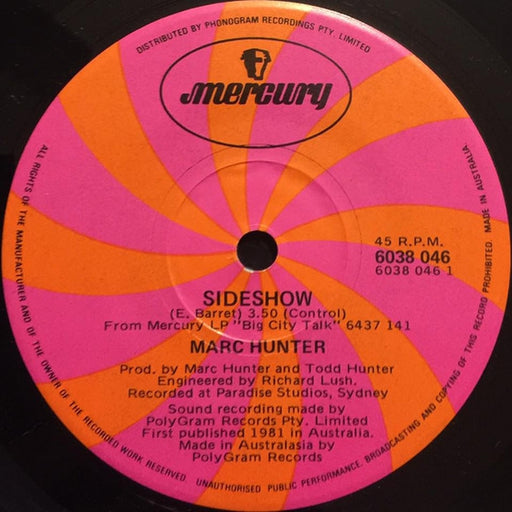 Marc Hunter – Sideshow (LP, Vinyl Record Album)