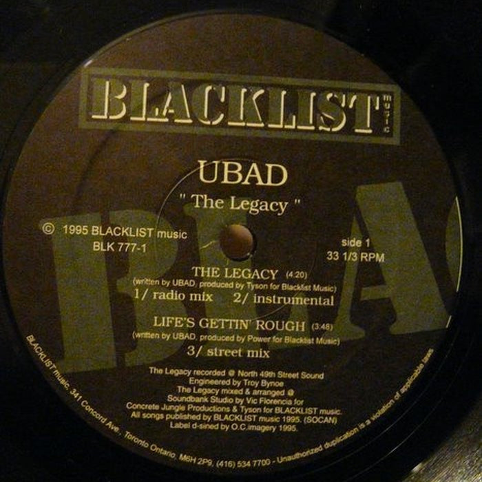 UBAD – The Legacy (LP, Vinyl Record Album)