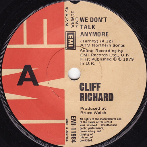 Cliff Richard – We Don't Talk Anymore (LP, Vinyl Record Album)