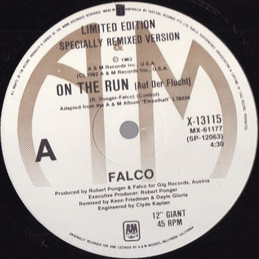 Falco – On The Run = Auf Der Flucht (LP, Vinyl Record Album)