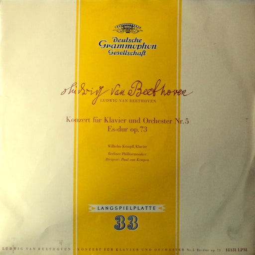 Ludwig van Beethoven, Wilhelm Kempff, Berliner Philharmoniker, Paul van Kempen – Konzert Für Klavier Und Orchester Nr. 5 Es-Dur Op. 73 (LP, Vinyl Record Album)