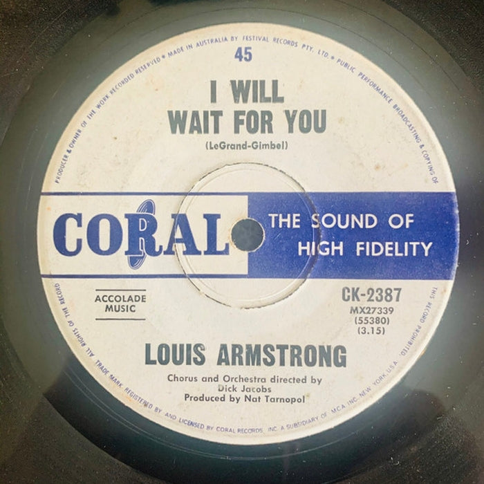 Louis Armstrong – I Will Wait For You / Talk To The Animals (LP, Vinyl Record Album)