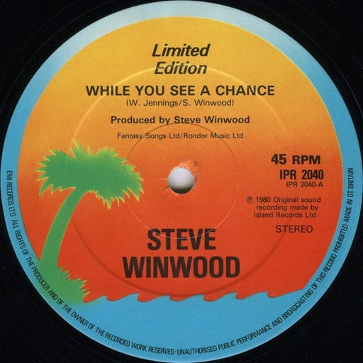 Steve Winwood – While You See A Chance (LP, Vinyl Record Album)