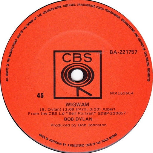 Bob Dylan – Wigwam / Copper Kettle (LP, Vinyl Record Album)