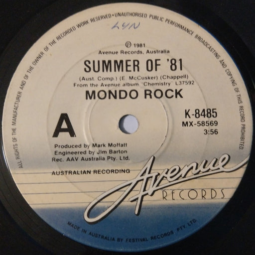 Mondo Rock – Summer Of '81 (LP, Vinyl Record Album)