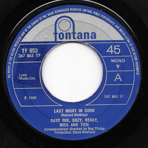 Dave Dee, Dozy, Beaky, Mick & Tich – Last Night In Soho (LP, Vinyl Record Album)