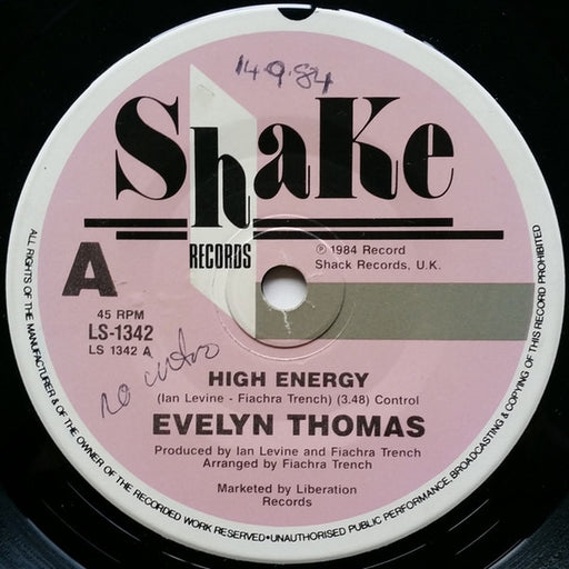 High Energy – Evelyn Thomas (LP, Vinyl Record Album)