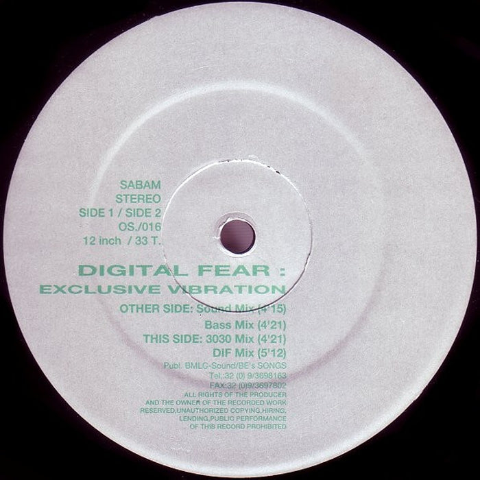 Digital Fear – Exclusive Vibration (LP, Vinyl Record Album)