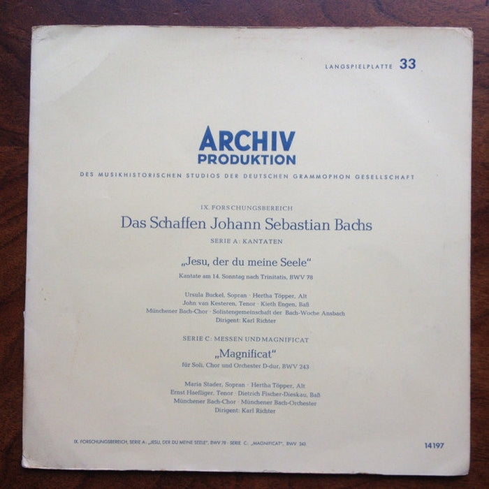 Karl Richter – Cantate #14 'Jesu, Der Du Meine Seele', BWV 78 / Magnificat, BWV 243 (LP, Vinyl Record Album)