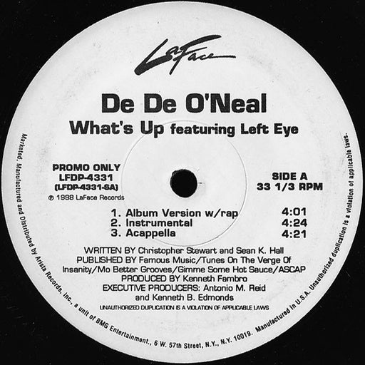 De De O'Neal, Lisa "Left Eye" Lopes – What's Up (LP, Vinyl Record Album)