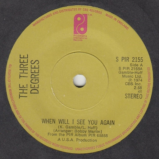 The Three Degrees – When Will I See You Again (LP, Vinyl Record Album)