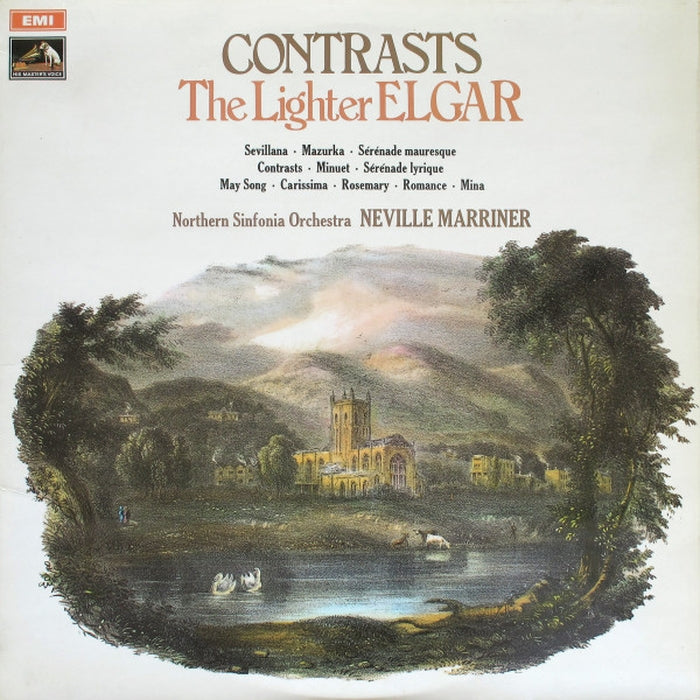 Sir Edward Elgar, Northern Sinfonia, Sir Neville Marriner – Contrasts-The Lighter Elgar (LP, Vinyl Record Album)