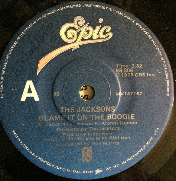 The Jacksons – Blame It On The Boogie (LP, Vinyl Record Album)