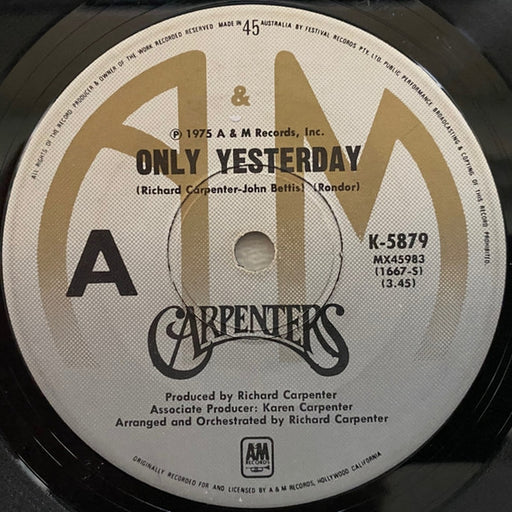 Carpenters – Only Yesterday (LP, Vinyl Record Album)