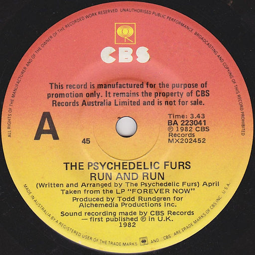 The Psychedelic Furs – Run And Run (LP, Vinyl Record Album)