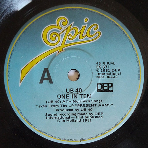 UB40 – One In Ten (LP, Vinyl Record Album)