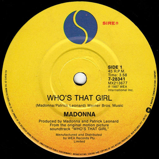 Madonna – Who's That Girl (LP, Vinyl Record Album)