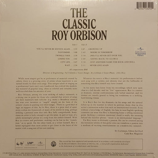 Roy Orbison – The Classic Roy Orbison (LP, Vinyl Record Album)