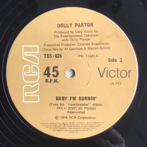 Dolly Parton – Baby I'm Burning (LP, Vinyl Record Album)