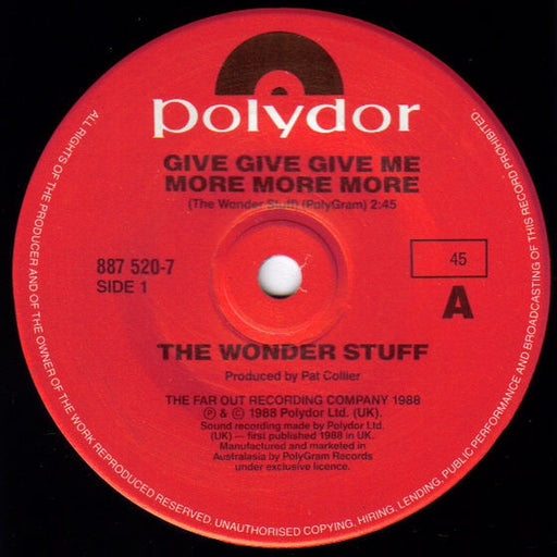 The Wonder Stuff – Give Give Give Me More More More (LP, Vinyl Record Album)