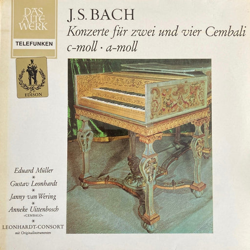 Johann Sebastian Bach, Leonhardt-Consort – Konzert Für Zwei Und Vier Cembali, C-Moll, A-Moll BWV 1062, BWV 1060, BWV 1065 (LP, Vinyl Record Album)