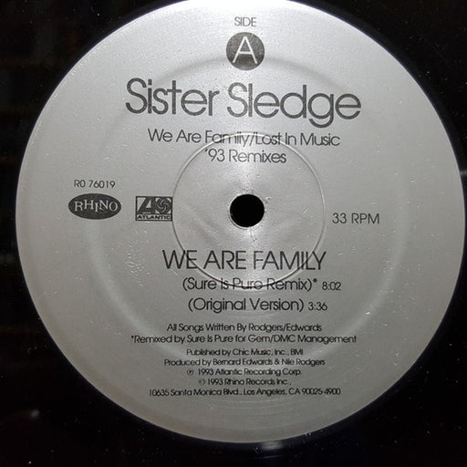 Sister Sledge – We Are Family / Lost In Music ('93 Remixes) (LP, Vinyl Record Album)