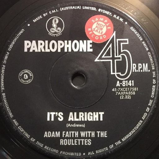 Adam Faith, The Roulettes – It's Alright / Kentucky Bluebird (LP, Vinyl Record Album)