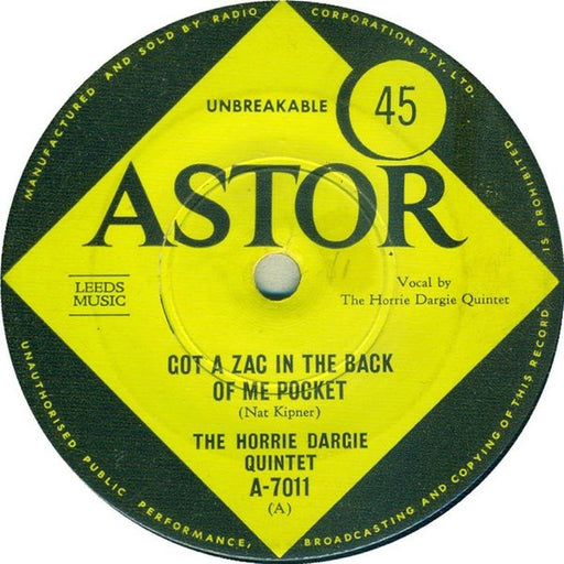 The Horrie Dargie Quintet – Got A Zack In The Back Of Me Pocket (LP, Vinyl Record Album)