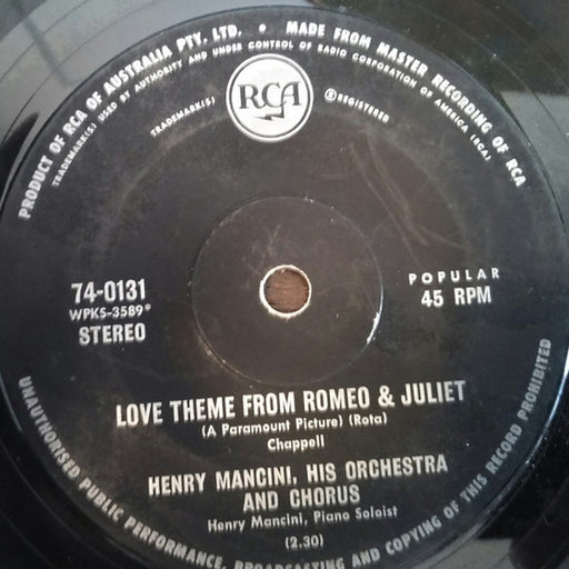 Henry Mancini And His Orchestra And Chorus – Love Theme From Romeo & Juliet / The Windmills Of Your Mind (LP, Vinyl Record Album)