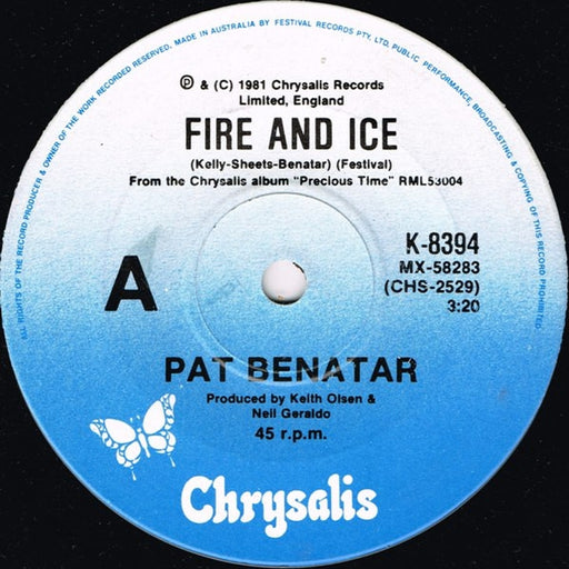 Pat Benatar – Fire And Ice (LP, Vinyl Record Album)