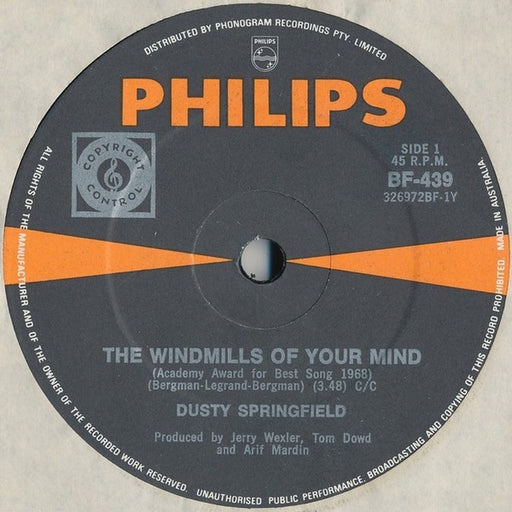 Dusty Springfield – The Windmills Of Your Mind (LP, Vinyl Record Album)