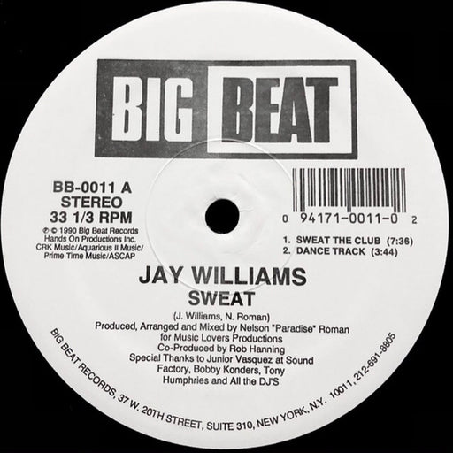 Jay Williams – Sweat (LP, Vinyl Record Album)