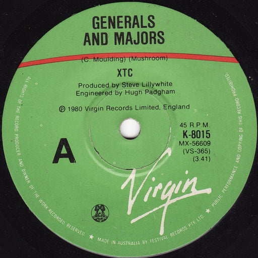 XTC – Generals And Majors (LP, Vinyl Record Album)