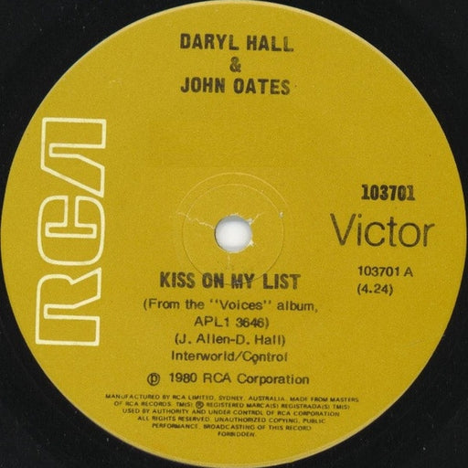 Daryl Hall & John Oates – Kiss On My List (LP, Vinyl Record Album)