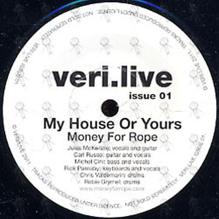 My House Or Yours / Vehicles (veri.live - Issue 1) – Money For Rope, Anna Salen (LP, Vinyl Record Album)