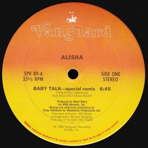 Alisha – Baby Talk (LP, Vinyl Record Album)