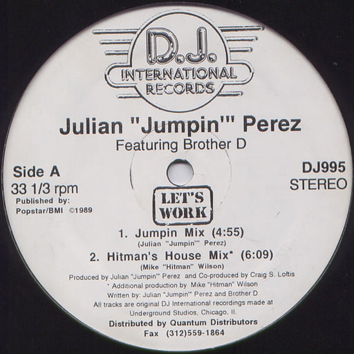 Julian "Jumpin" Perez, Brother D – Let's Work (LP, Vinyl Record Album)