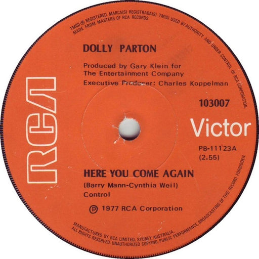 Dolly Parton – Here You Come Again / Me And Little Andy (LP, Vinyl Record Album)