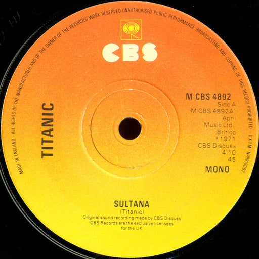 Titanic – Sultana / Sing Fool Sing (LP, Vinyl Record Album)