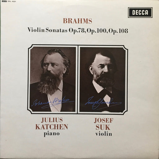 Johannes Brahms, Josef Suk, Julius Katchen – Violin Sonatas Op.78, Op.100, Op. 108 (LP, Vinyl Record Album)