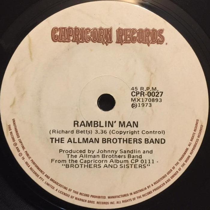 The Allman Brothers Band – Ramblin' Man / Pony Boy (LP, Vinyl Record Album)