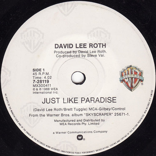 David Lee Roth – Just Like Paradise (LP, Vinyl Record Album)