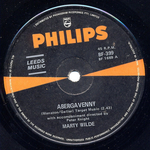 Marty Wilde – Abergavenny / Alice In Blue (LP, Vinyl Record Album)