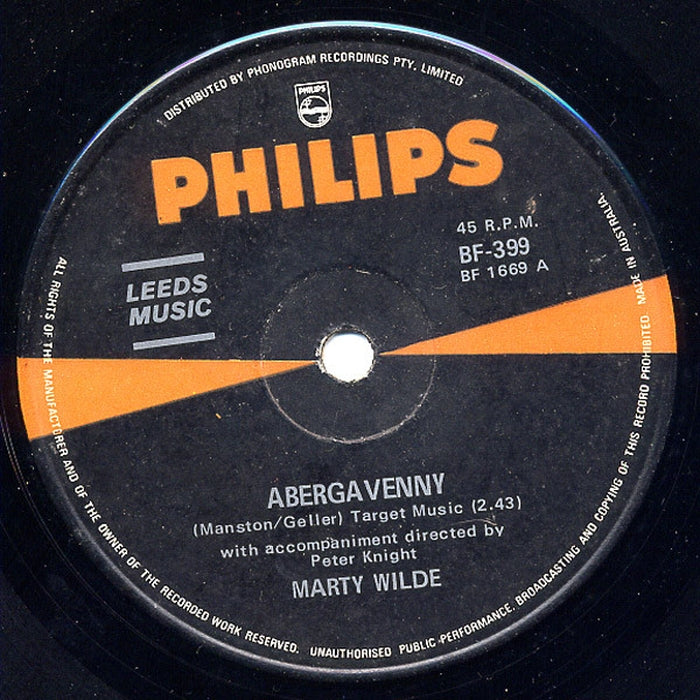 Marty Wilde – Abergavenny / Alice In Blue (LP, Vinyl Record Album)