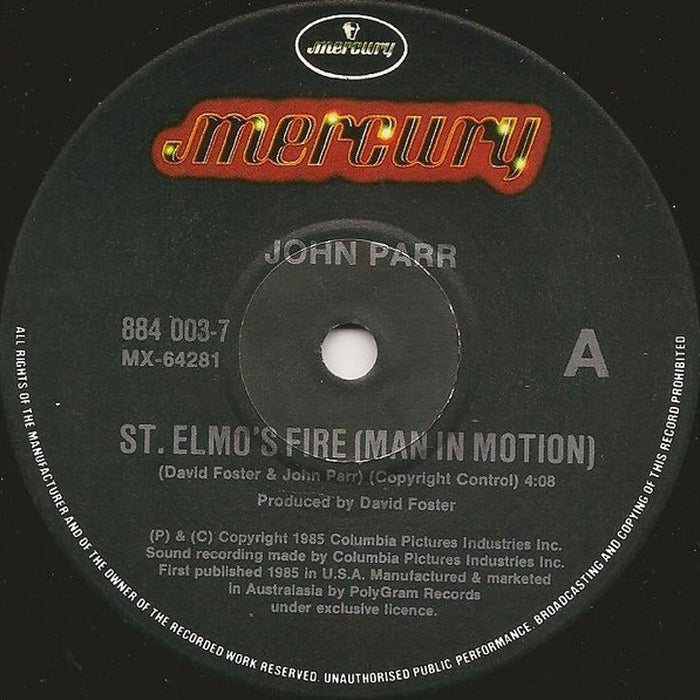 John Parr – St. Elmo's Fire (Man In Motion) (LP, Vinyl Record Album)