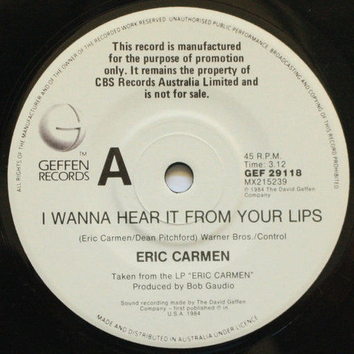 I Wanna Hear It From Your Lips / Spotlight – Eric Carmen (LP, Vinyl Record Album)